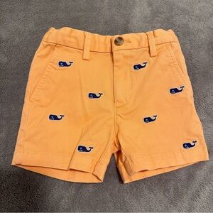 Vineyard Vines Toddler Orange Shorts With Blue Whale Pattern Size 2T